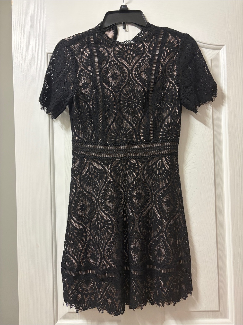 BB Dakota Black Lace Dress with Mauve Lining